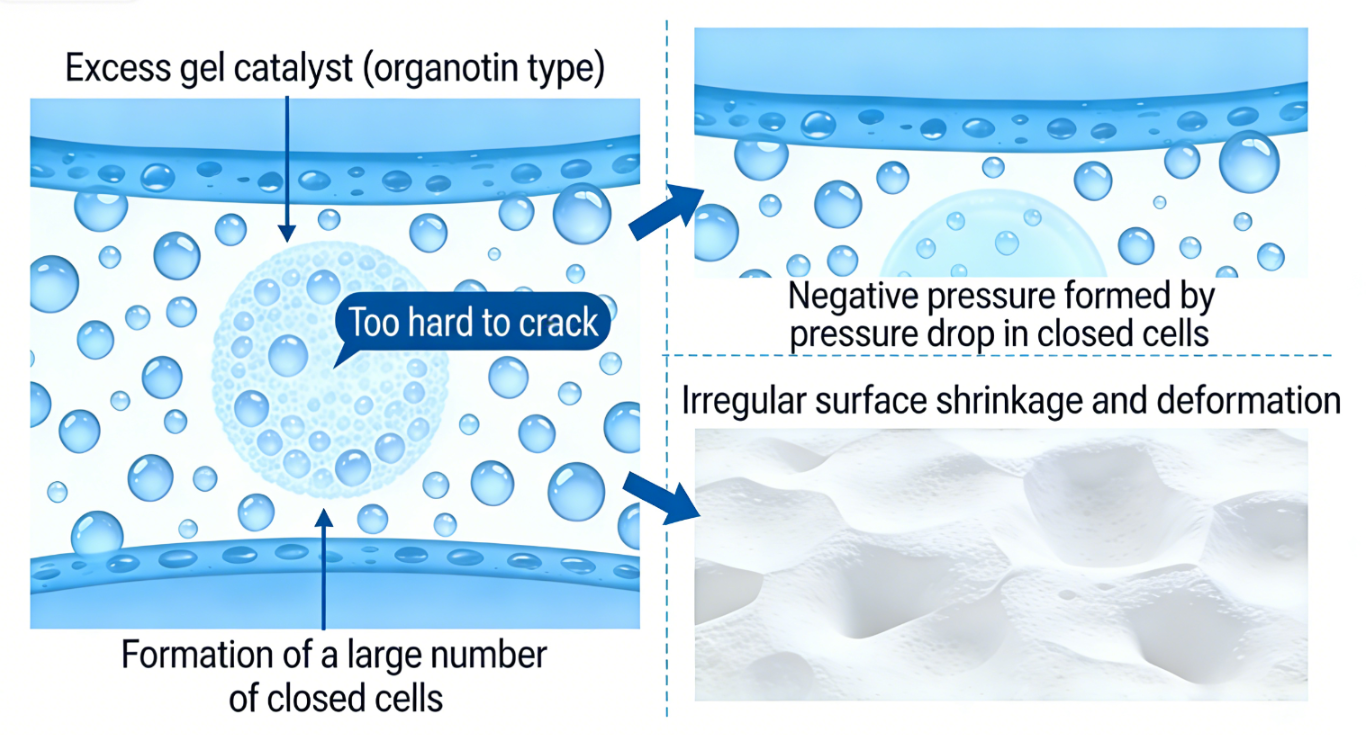 Surface Shrinkage due to Closed Cells